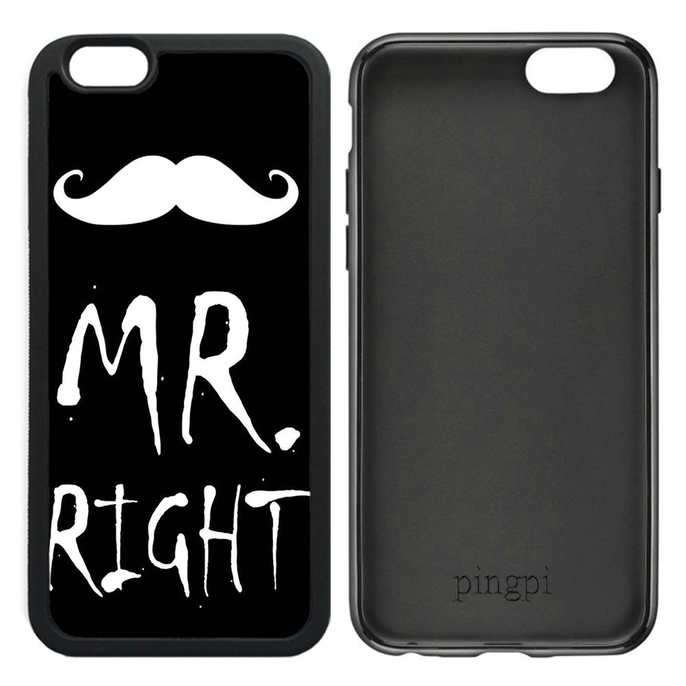 Valentines Lovers Gift Love Sweet Couple Mr Mrs Right Cute Retro 2 Case for iPhone 6 Plus 6S Plus